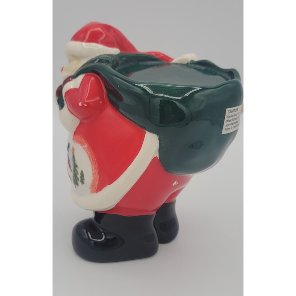Vintage Russ Berrie Santa Claus 3in Pillar Candle Holder Ceramic Figurine 1960s - Picture 3 of 13